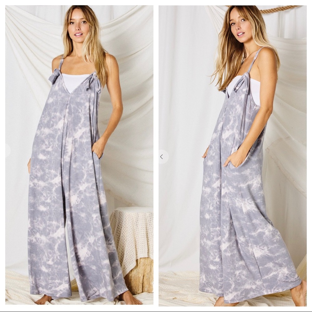 LAST ONE✨Tie Dye wide leg size de pockets jumpsuit - Picture 2 of 6